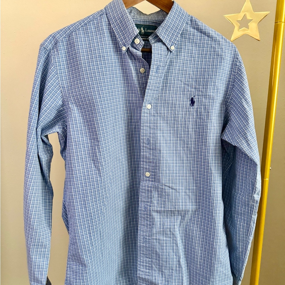 Ralph Lauren Light Blue Plaid Men's Shirt